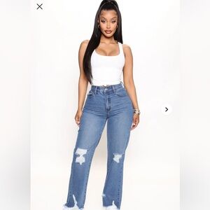 New Fashion Nova Cowgirl Straight Leg Jeans - Light Blue Wash